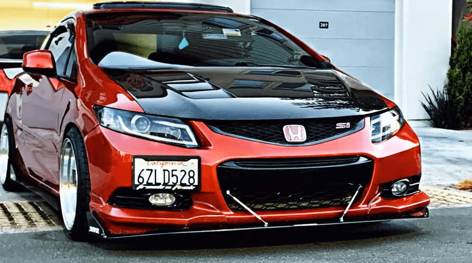 Red and Black Honda Civic