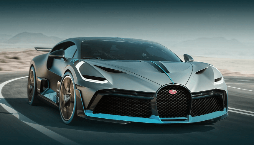 Bugatti Divo riding down the road